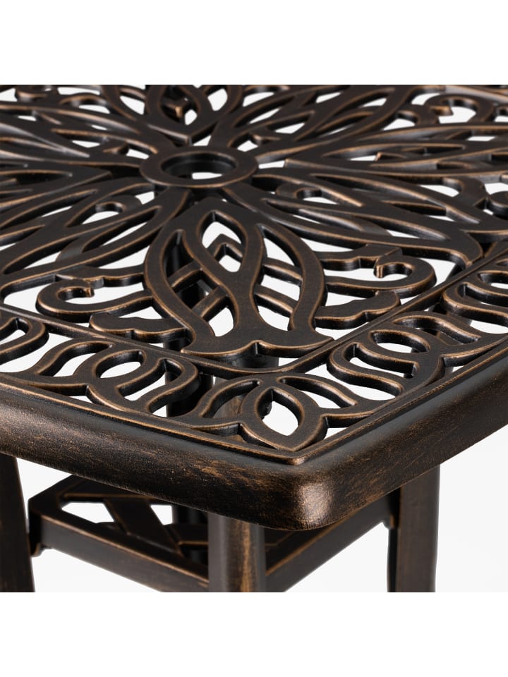 relaxdays Gartentisch in Schwarz/ Bronze - (B)53,5 x (H)53 x (T)53,5 cm günstig kaufen onesize
