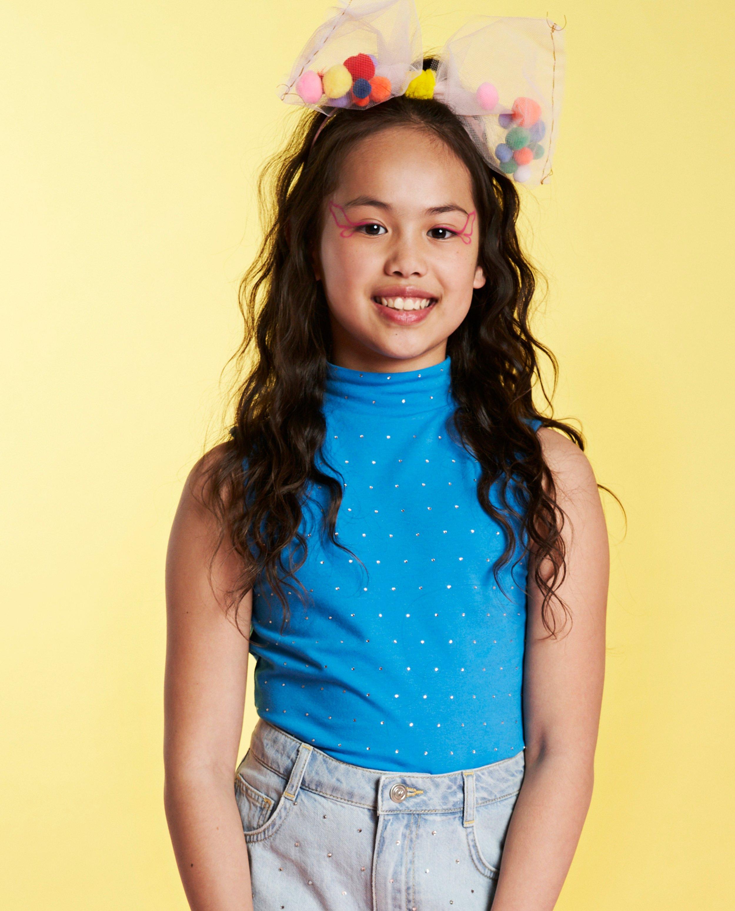 CAMILLE Strasszos felső kék