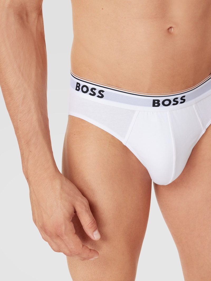 Slip mit Label-Details im 3er-Pack Modell 'Power' in mittelgrau meliert
