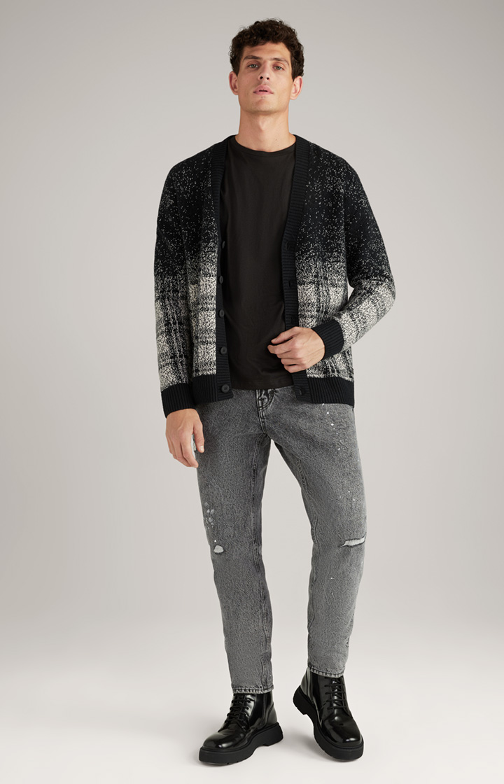 Strickjacke Karlo in Schwarz/Weiss