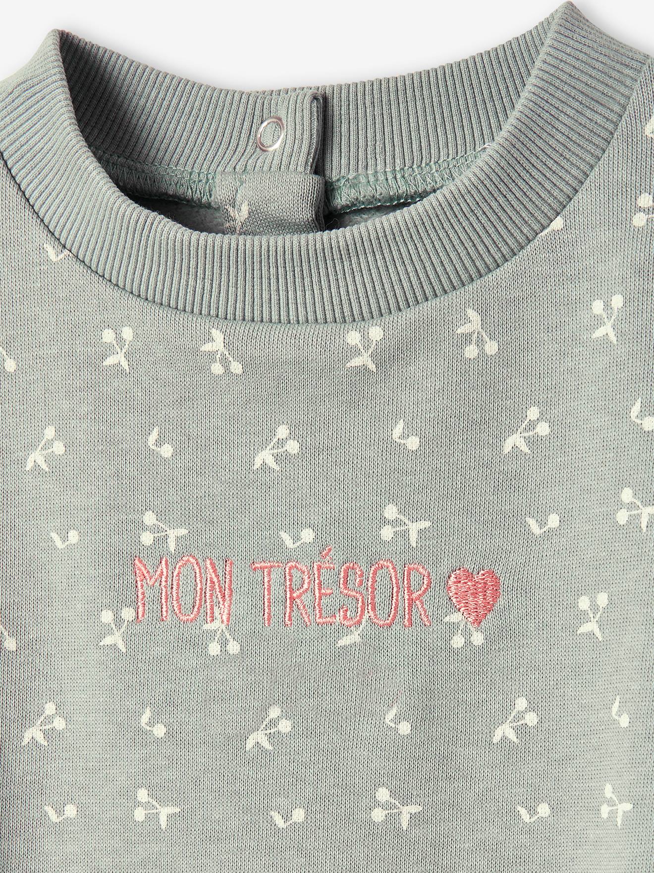 Vertbaudet Baby Set MON TRÉSOR: Kleid & Leggings, personalisierbar Oeko-Tex - aqua