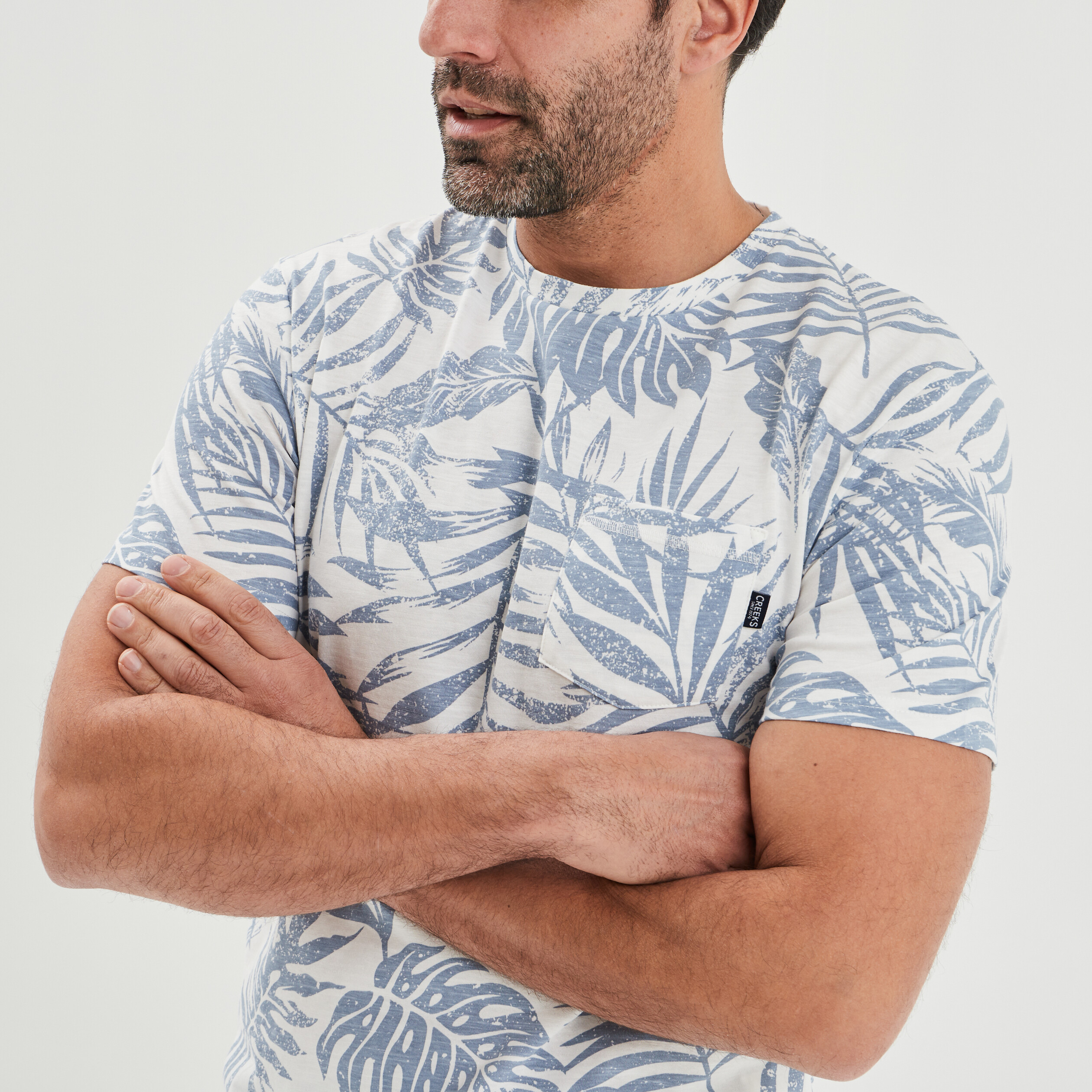 T-shirt manches courtes Creeks bleu homme | La Halle