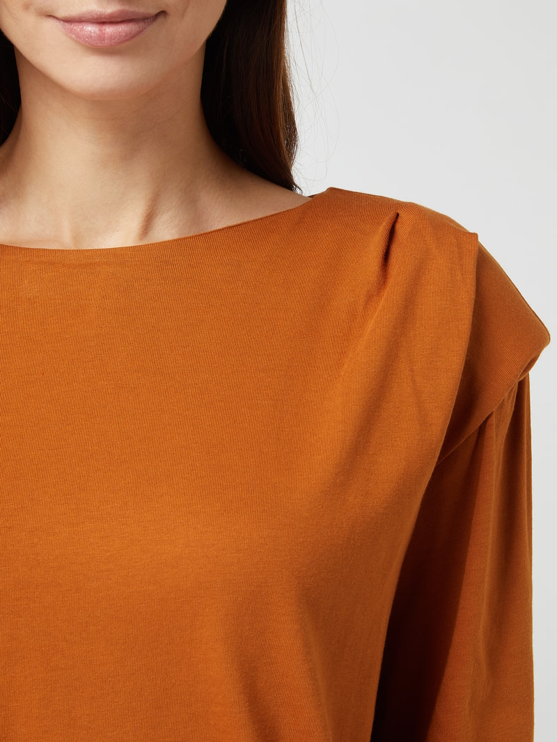 Sweatshirt aus Baumwoll-Modal-Mix in cognac