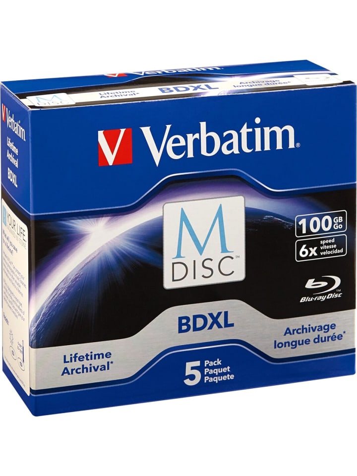 COFI 1453 Verbatim M-DISC BD-R XL 100GB/1-6x Jewelcase (5 Disc) in Blau günstig kaufen onesize