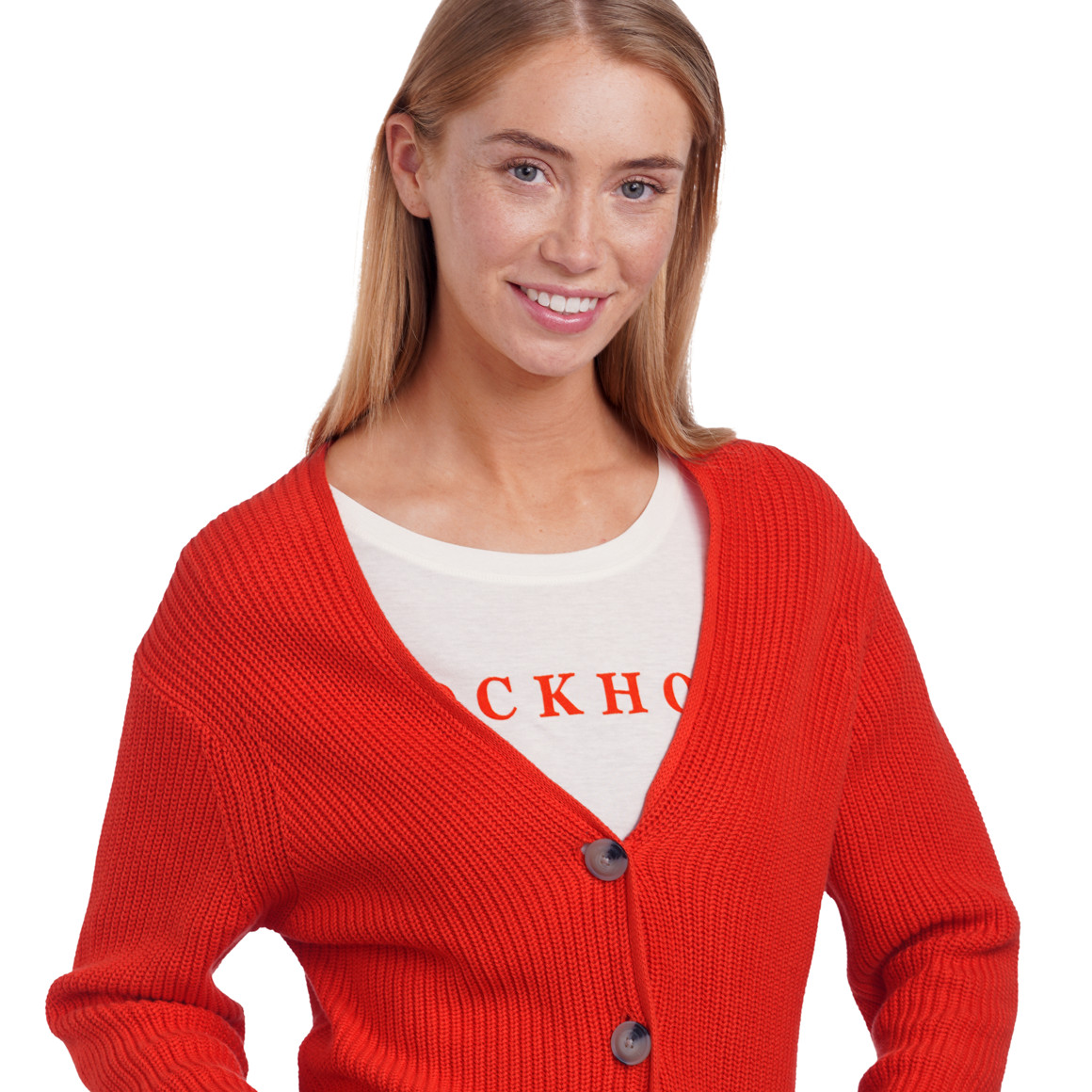 Damen Strickjacke aus Rippstrick