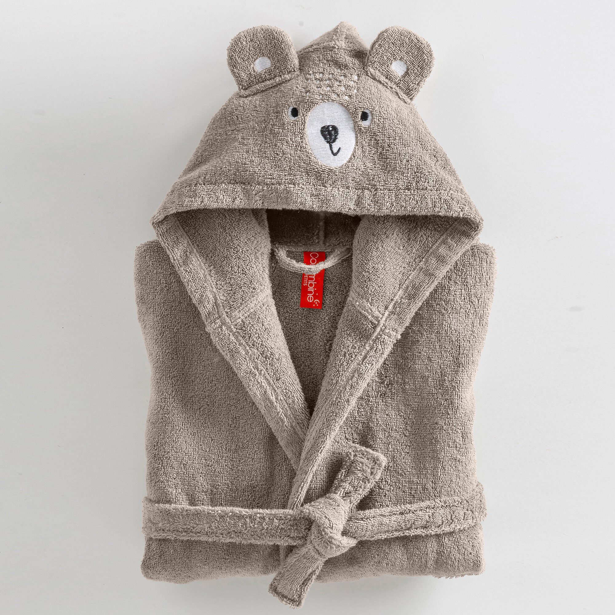 Peignoir de bain enfant ourson à capuche éponge coton