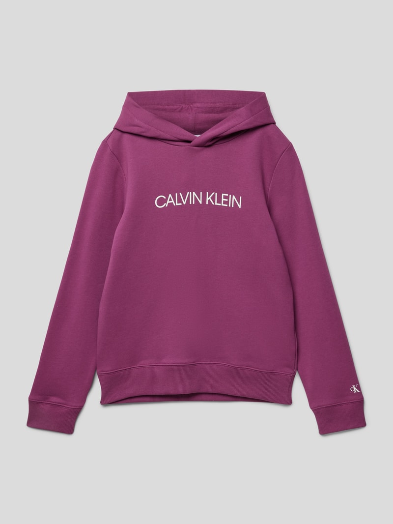 Hoodie mit Label-Print in purple