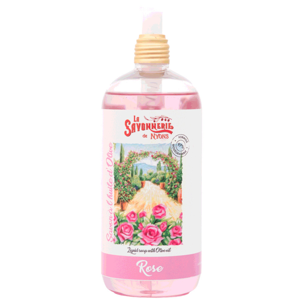 La savonnerie de nyons Savon Liquide 500ml Rose Savon liquide