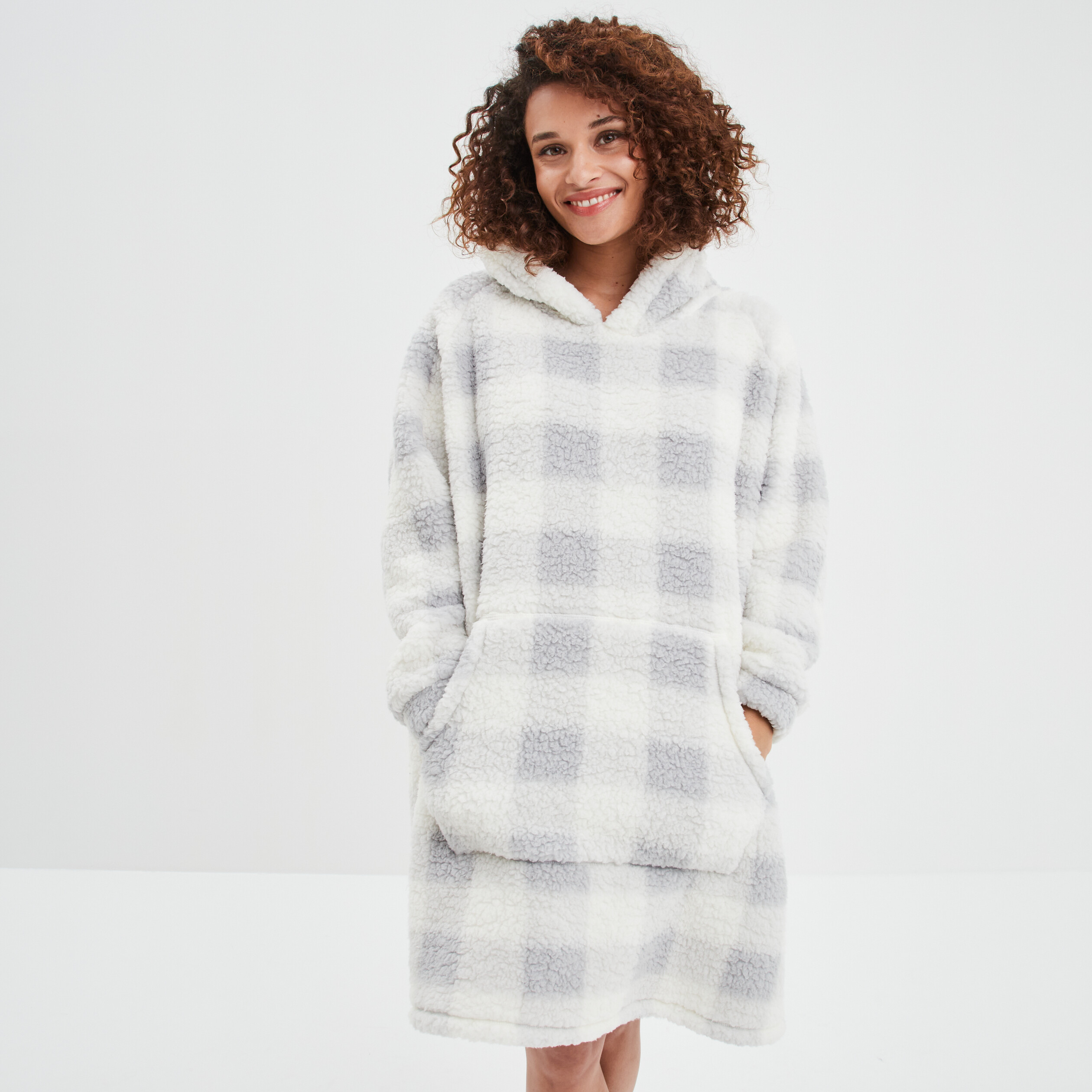 Haut de pyjama sweat long pilou ecru femme | La Halle