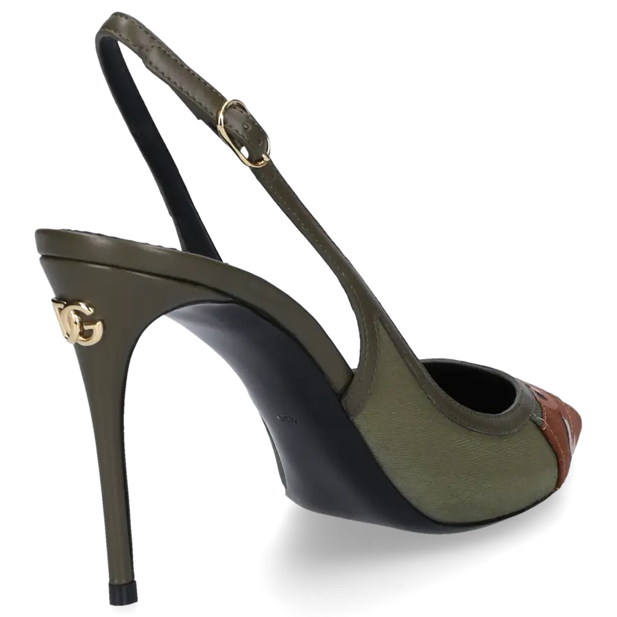 Dolce & Gabbana - Slingpumps CG0593 Canvas - grün