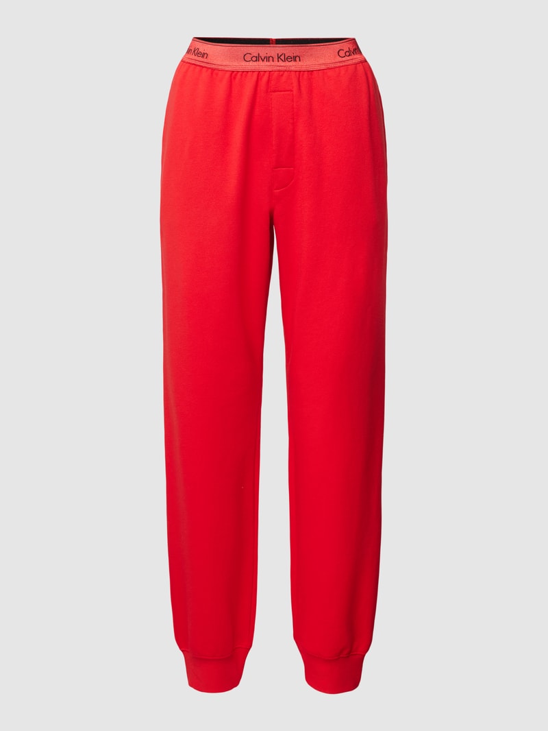 Sweatpants mit elastischem Label-Bund Modell 'HOLIDAY' in rot