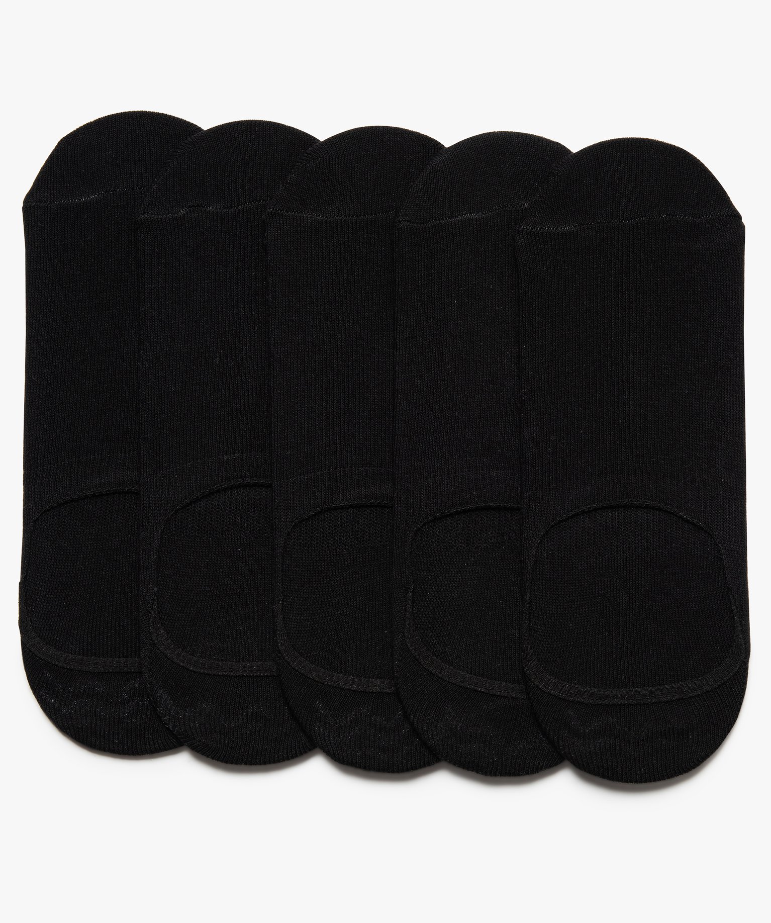 Chaussettes femme invisibles unies (lot de 5) noir | GEMO