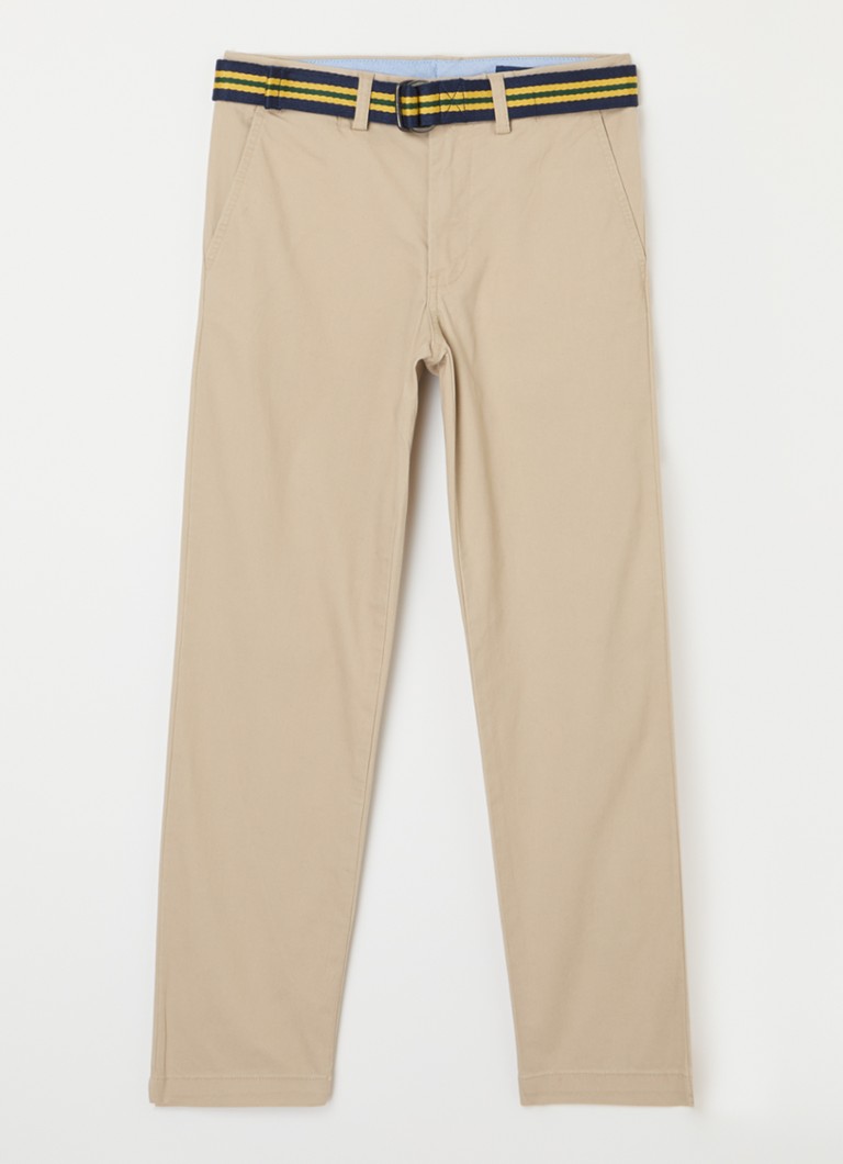 Calça chino Ralph Lauren de corte reto com cinto.