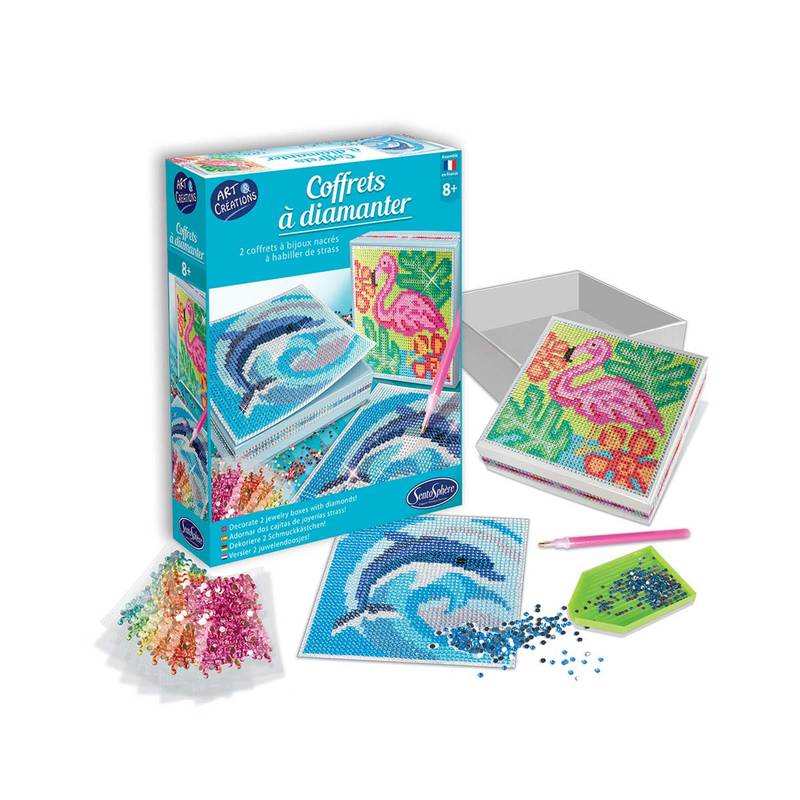 Coffret de 2 boîtes à diamanter Animaux exotiques
