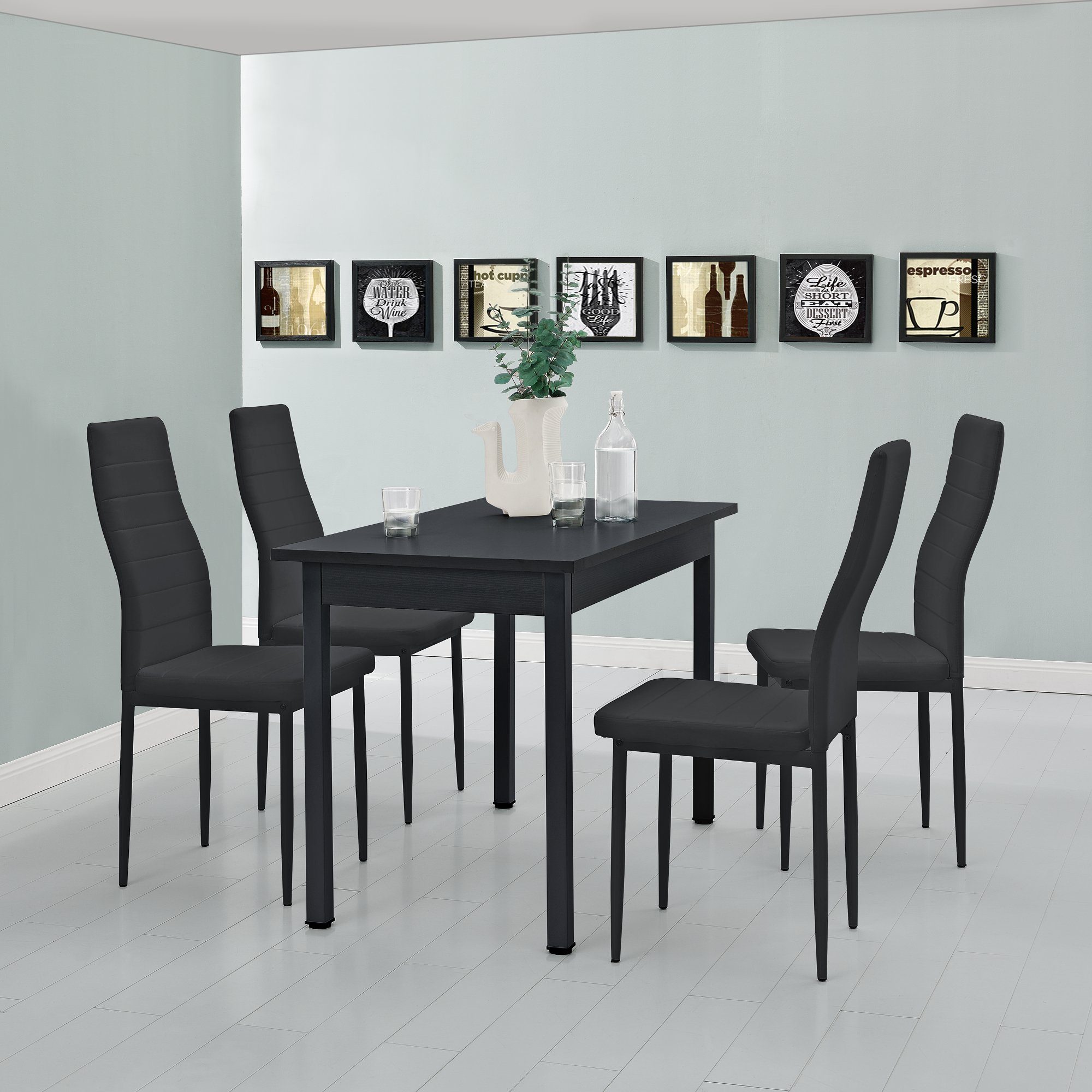 en.casa Esstisch, Moderner Küchentisch Den Haag 120x60cm in schwarz