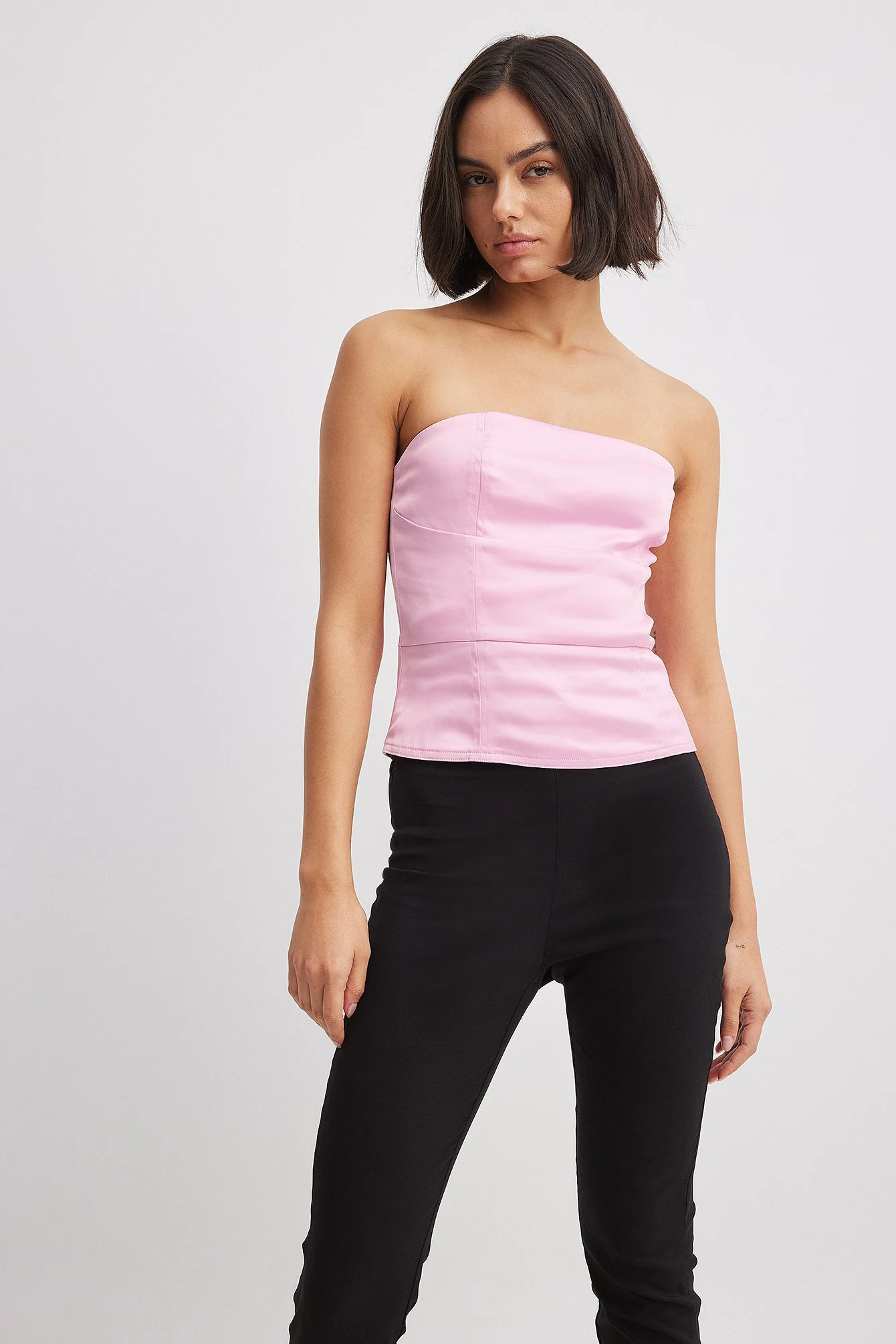 Tailliertes Bandeau-Top aus Samt