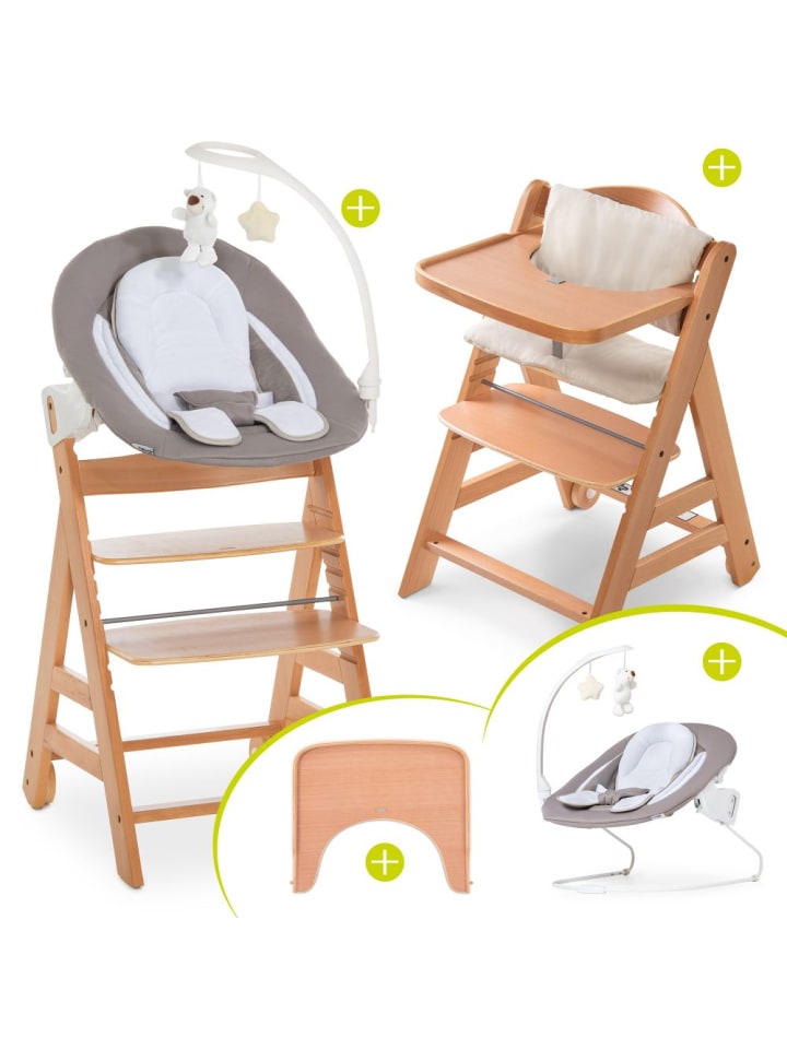 Hauck Alpha Move Natur Newborn Set - 5-tlg. Hochstuhl in beige,grau günstig kaufen onesize