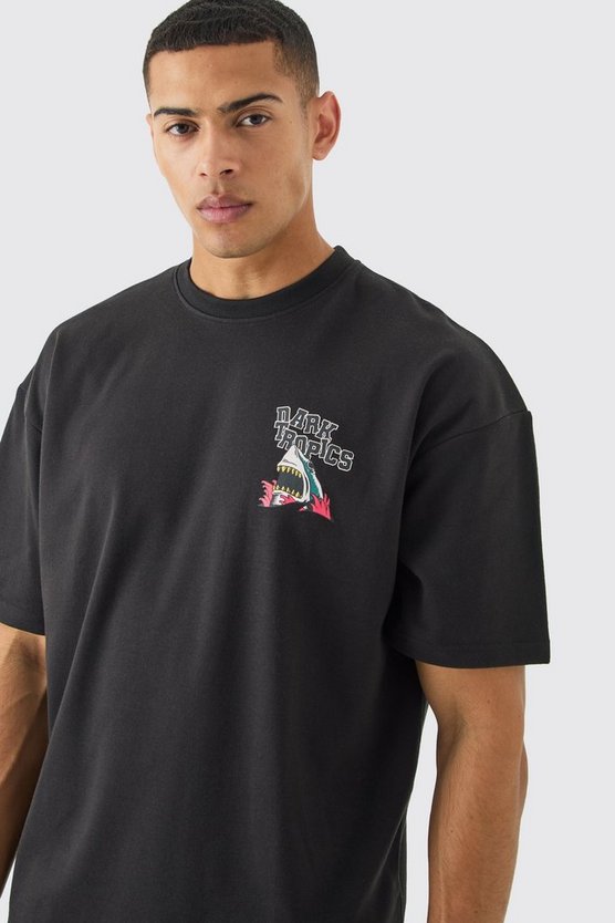 Oversize T-Shirt mit Dt Shark Print