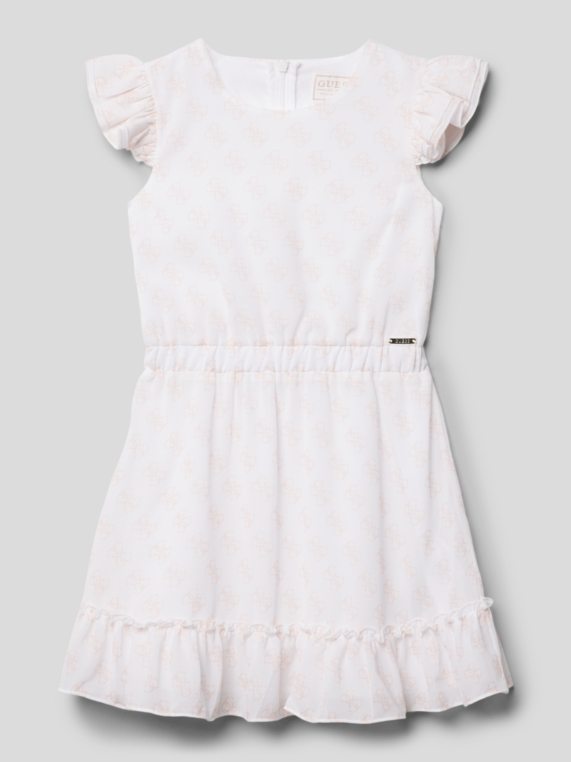 Blusenkleid mit Allover-Muster in offwhite