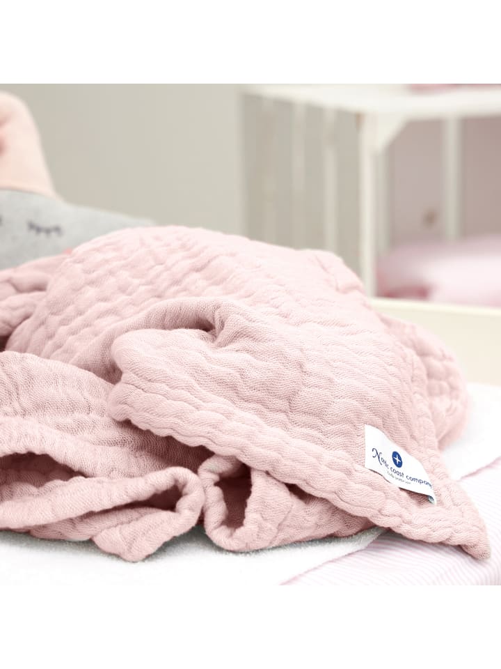 nordic coast company  Babydecke 4 in 1 groß in Rosa - 90 x 120 cm  günstig kaufen 90 x 120 cm