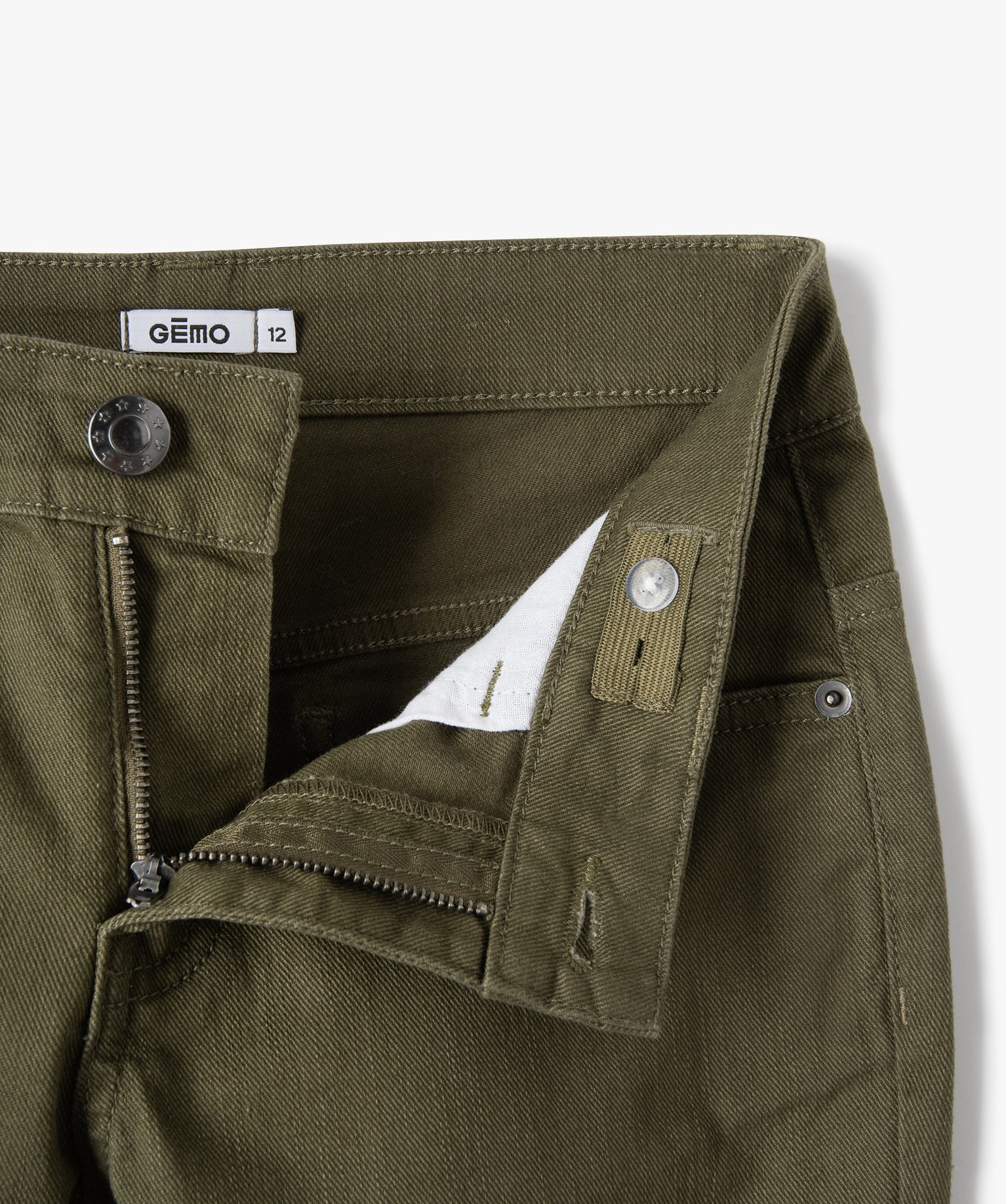 Pantalon Garçon style jean slim 5 poches kaki | GEMO