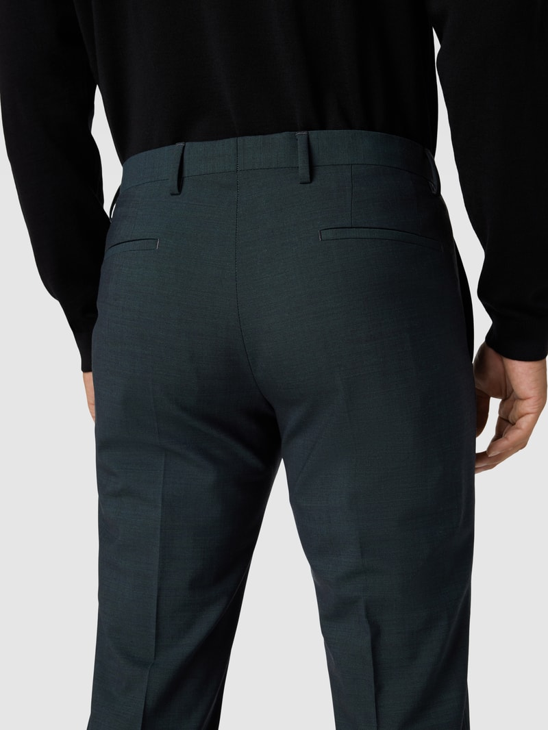 Slim Fit Anzug mit Strukturmuster in dunkelgrün