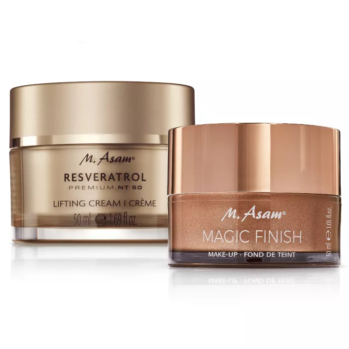 MAGIC FINISH Make-up Mousse & RESVERATROL PREMIUM NT50 Lifting Creme