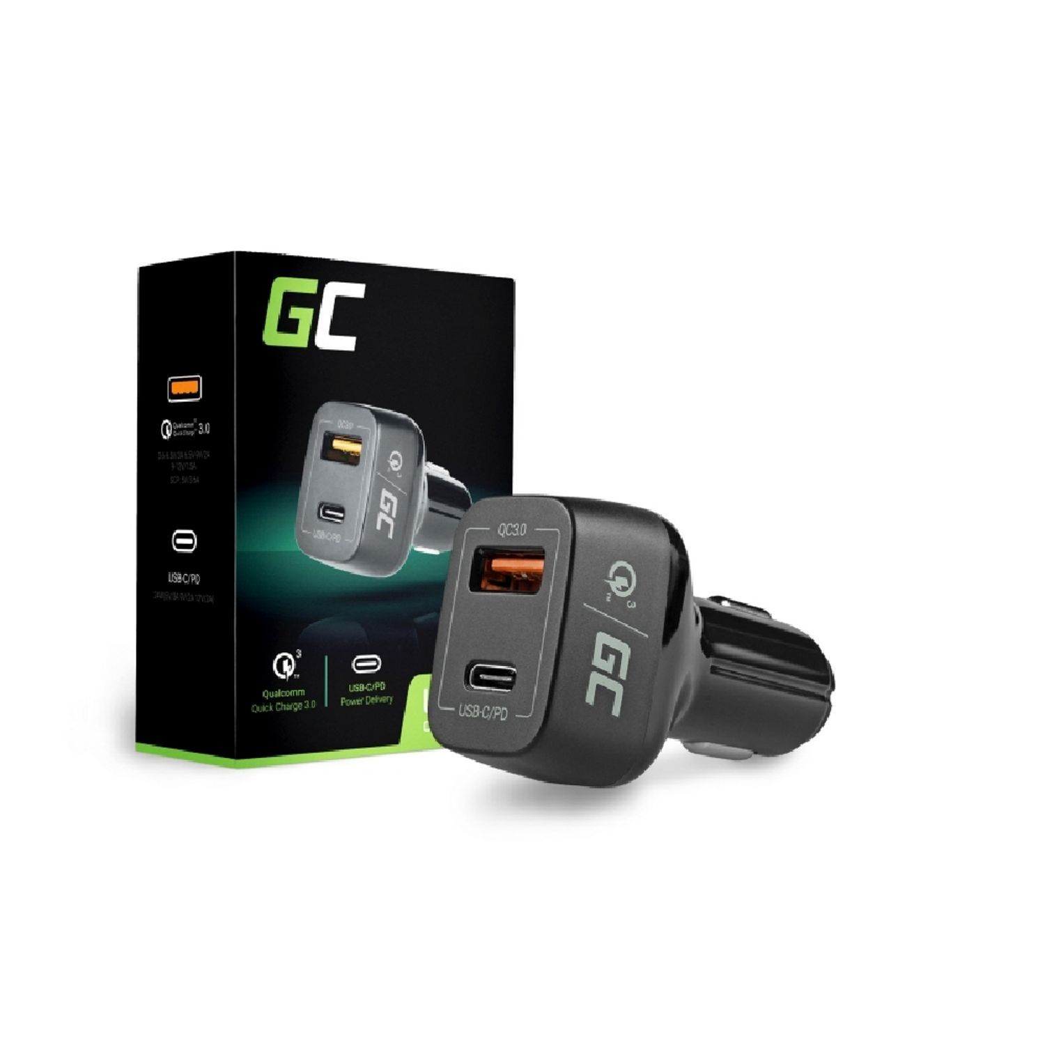 Green Cell Power Delivery USB-C/USB  In-Car Charger