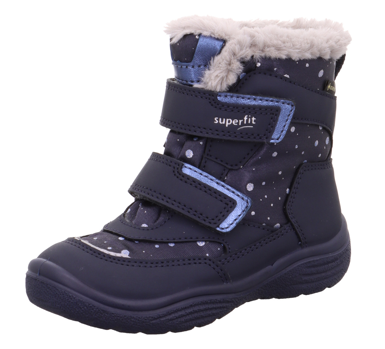 CRYSTAL - Blau/Hellgrau Boots mit Klettverschluss