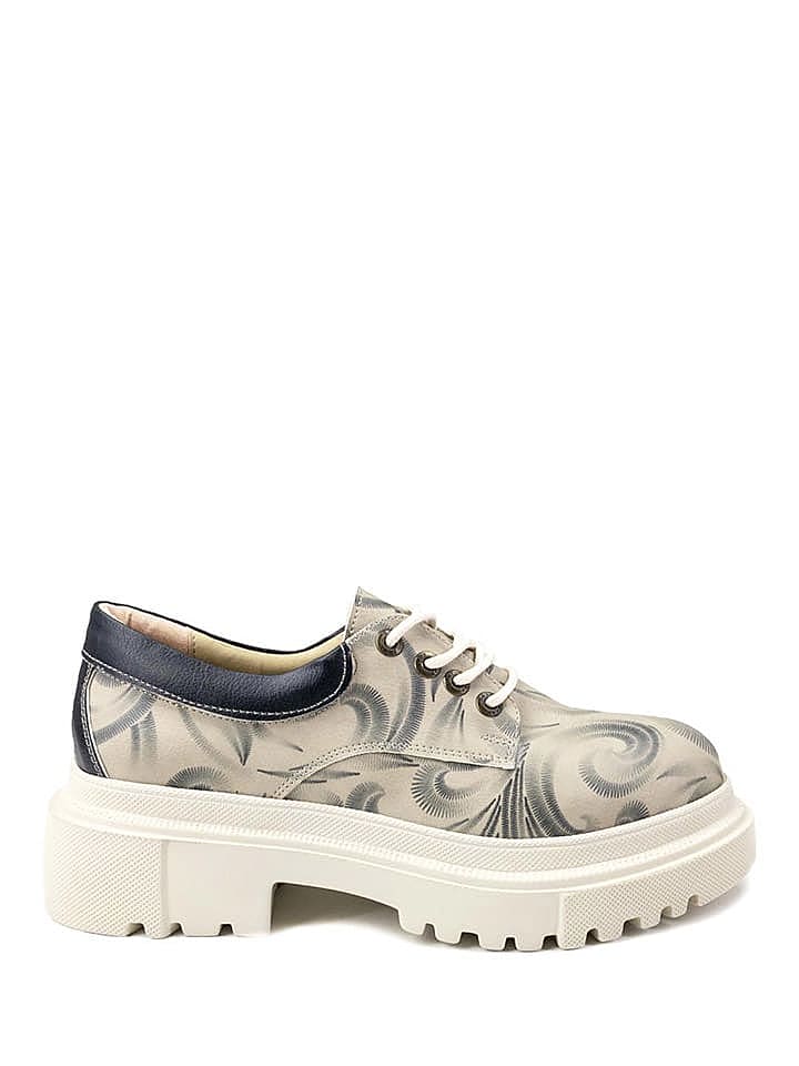 Goby Schnürschuhe in Beige/ Dunkelblau günstig kaufen 36