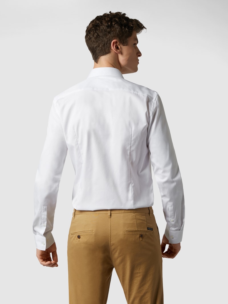 Regular Fit Business-Hemd aus Twill in weiß
