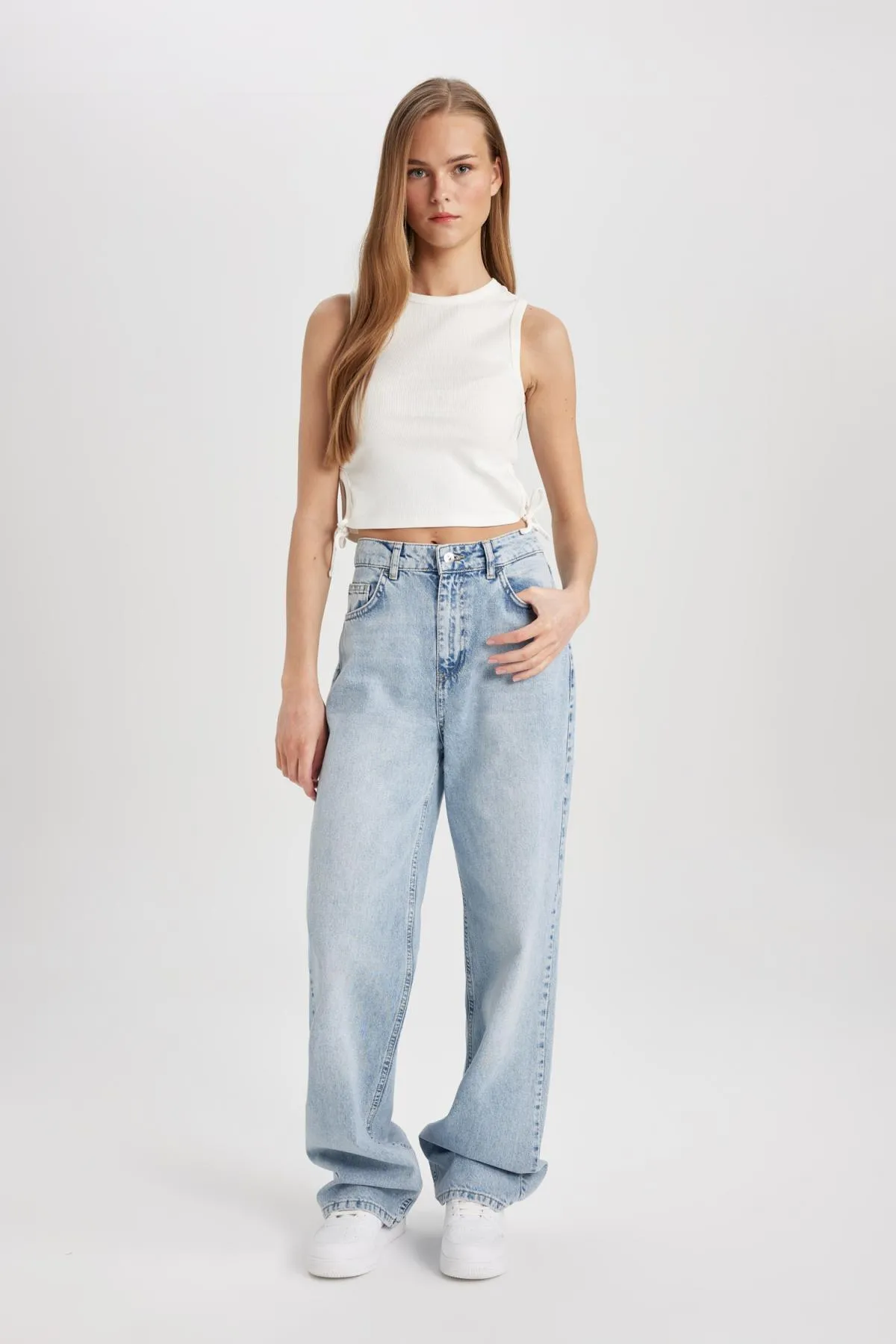 DeFacto  Afra X 90s Wide Leg High Waist Wide Leg Long Jean Hose B8246ax24sp