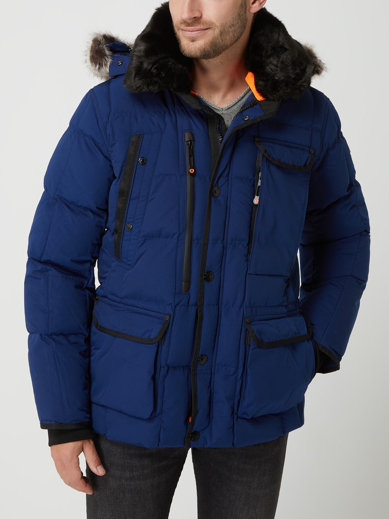 Steppjacke mit Kunstpelzkragen Modell 'MARVELLOUS' in royalblau