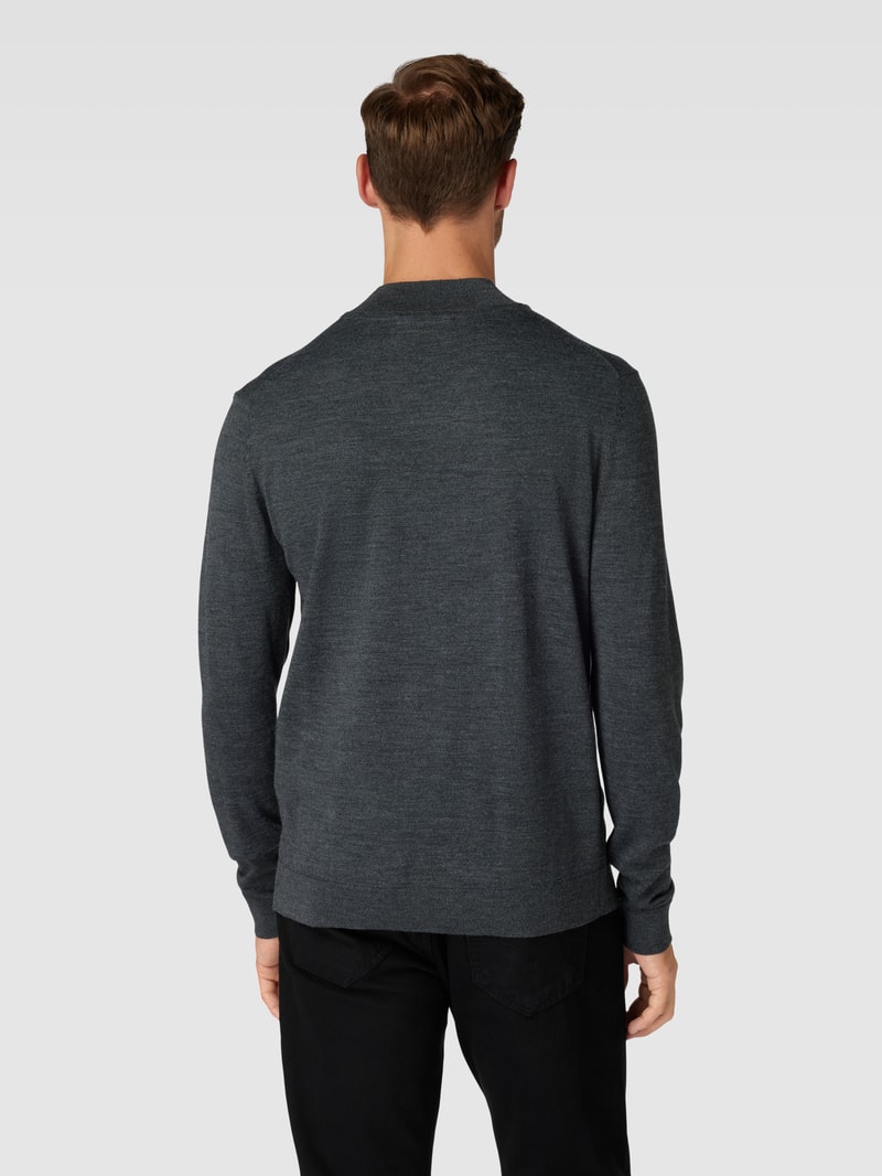 Strickpullover mit Turtleneck Modell 'TOWN' in mittelgrau