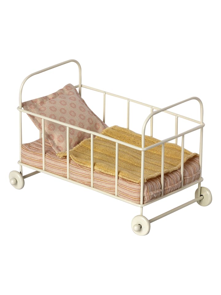 Maileg Kinderbett für Mikro Hase Weiß mit Bettwäsche Rosa 16 cm günstig kaufen onesize