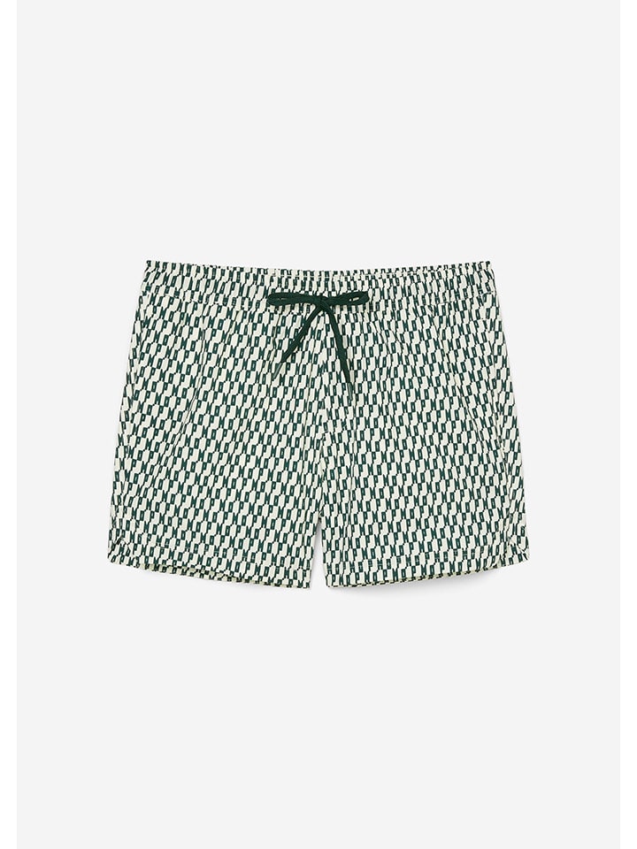 Marc O´Polo Badeshorts in Creme/ Dunkelgrün günstig kaufen