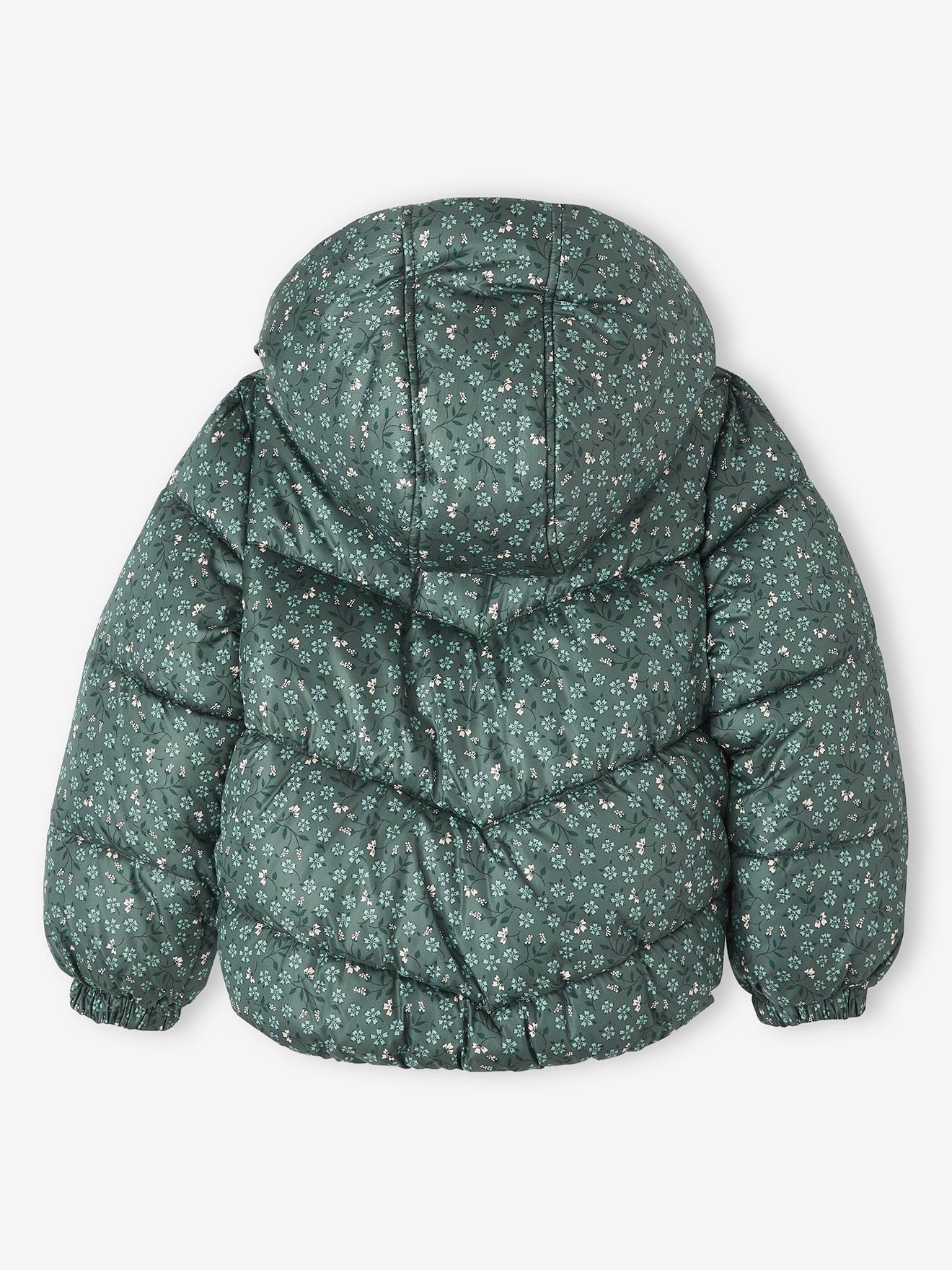 Vertbaudet Mädchen Winterjacke mit Recycling-Polyester - braun bedruckt