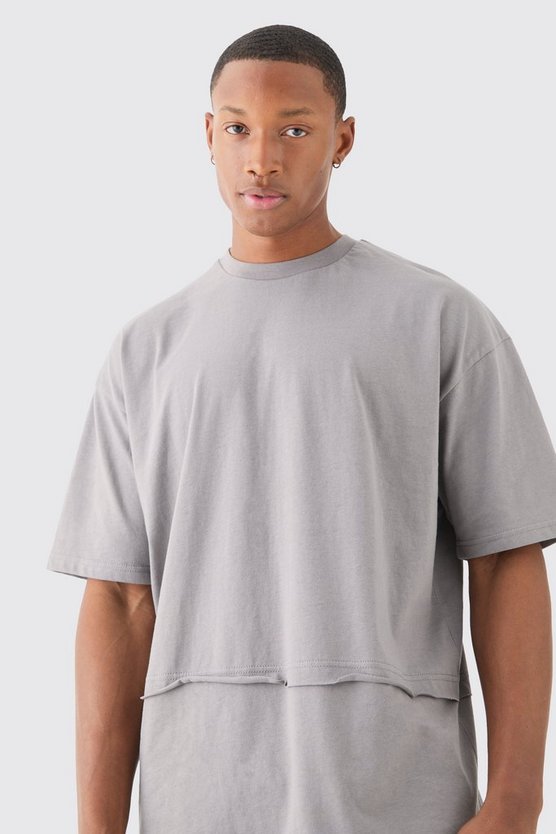 Oversize T-Shirt mit rohem Print