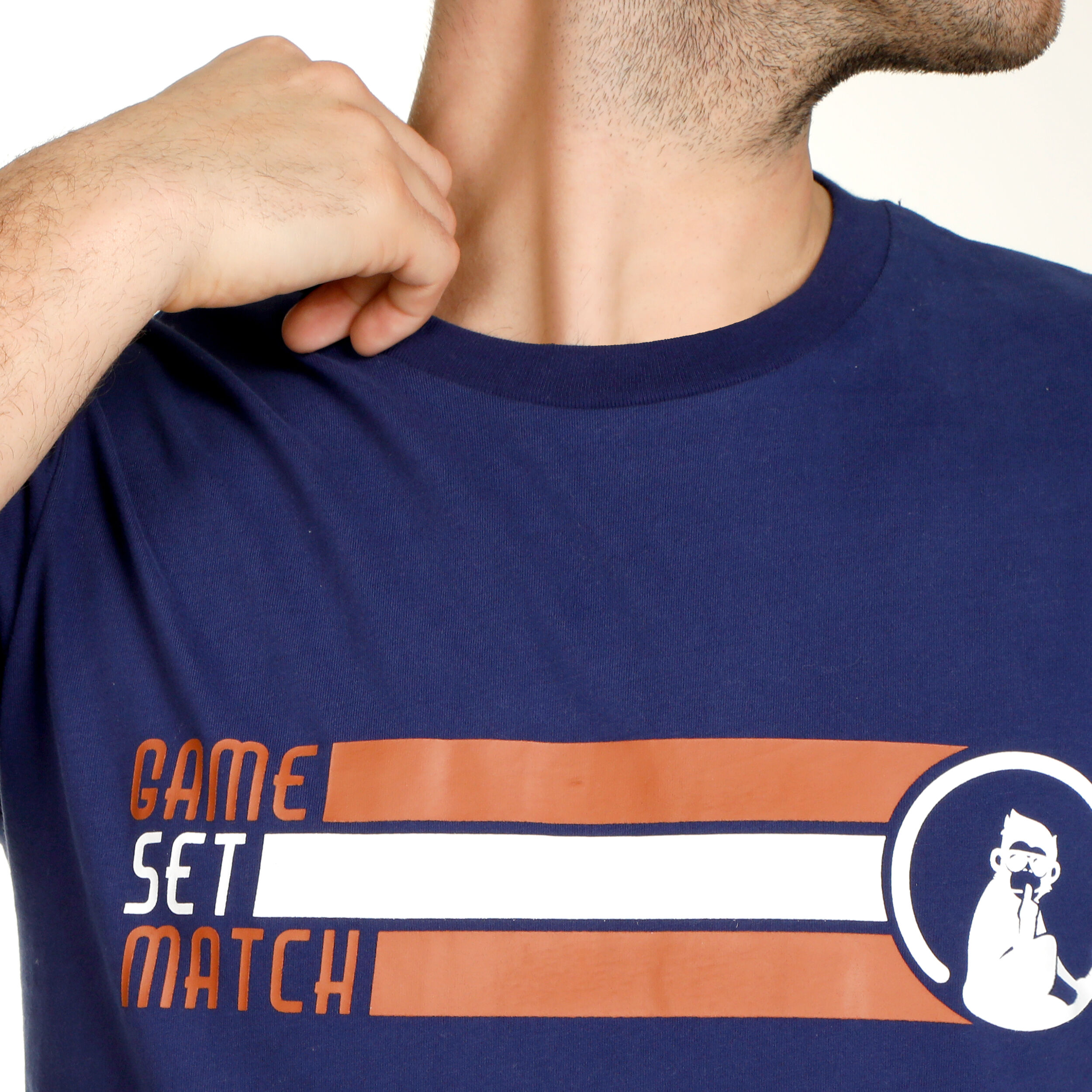Retro Block T-Shirt Herren - Dunkelblau, Mehrfarbig