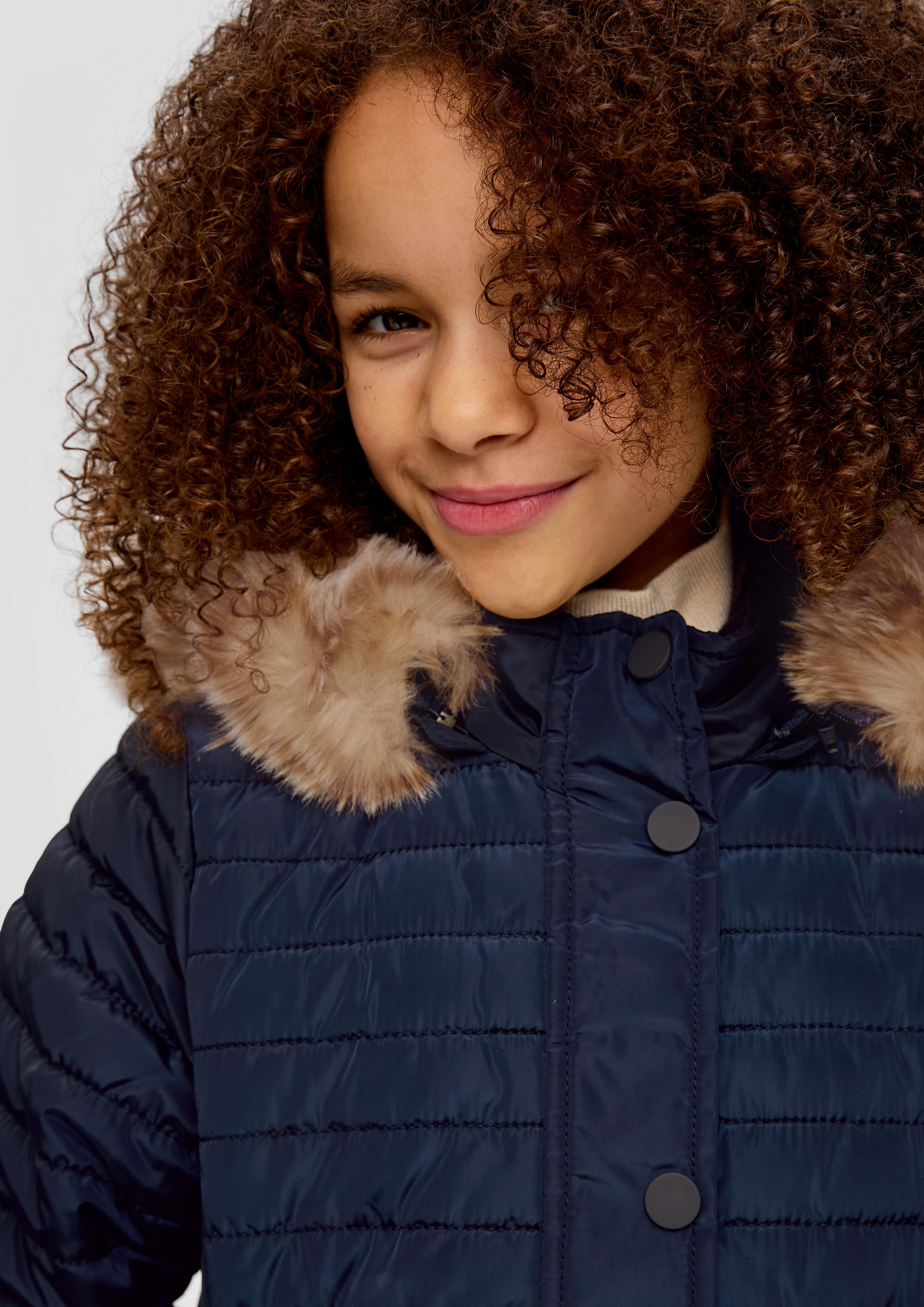 Steppjacke mit Kunstfellblende  2131681-5952