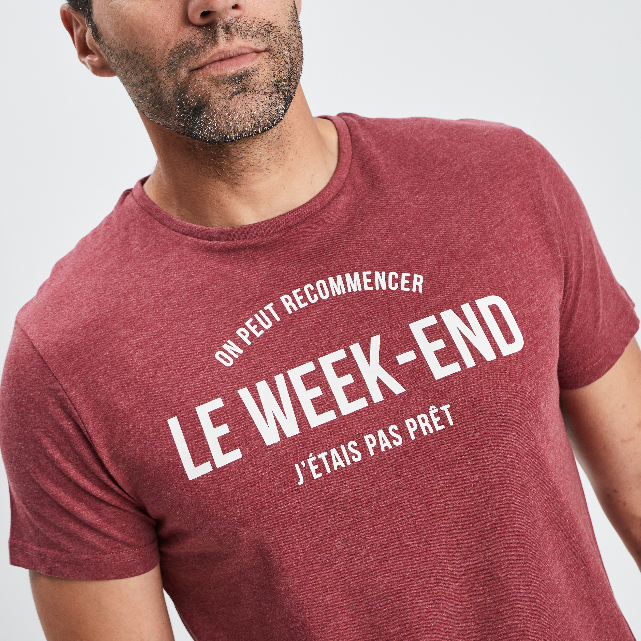 Ensemble pyjama 2 pièces bordeaux homme | La Halle