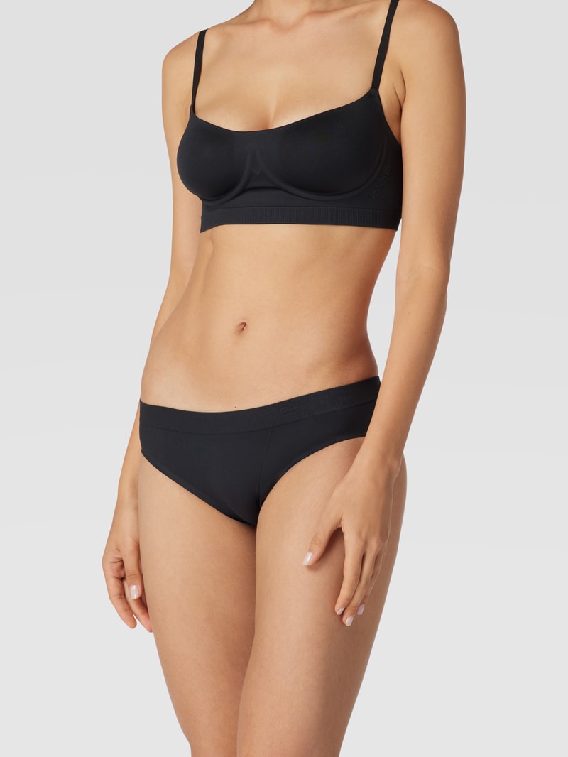 Slip mit Logo-Bund Modell 'BIKINI' in schwarz