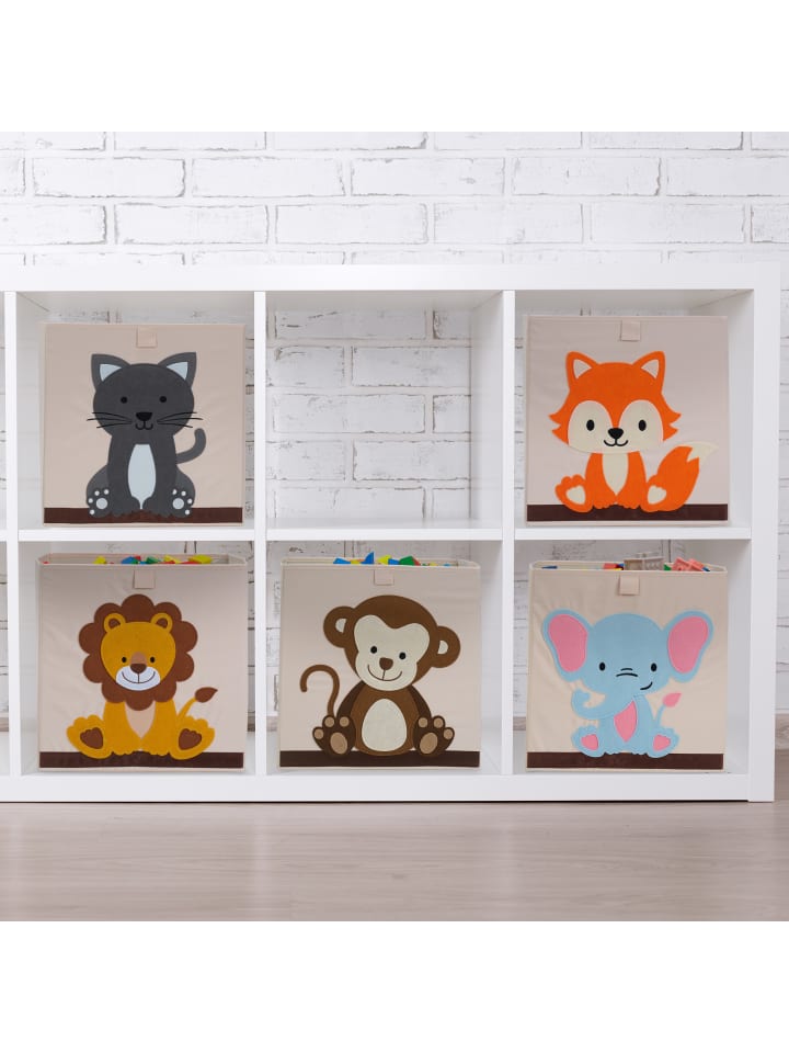 relaxdays Aufbewahrungsbox in Beige/ Gelb - (B)33 x (H)33 x (T)33 cm günstig kaufen onesize