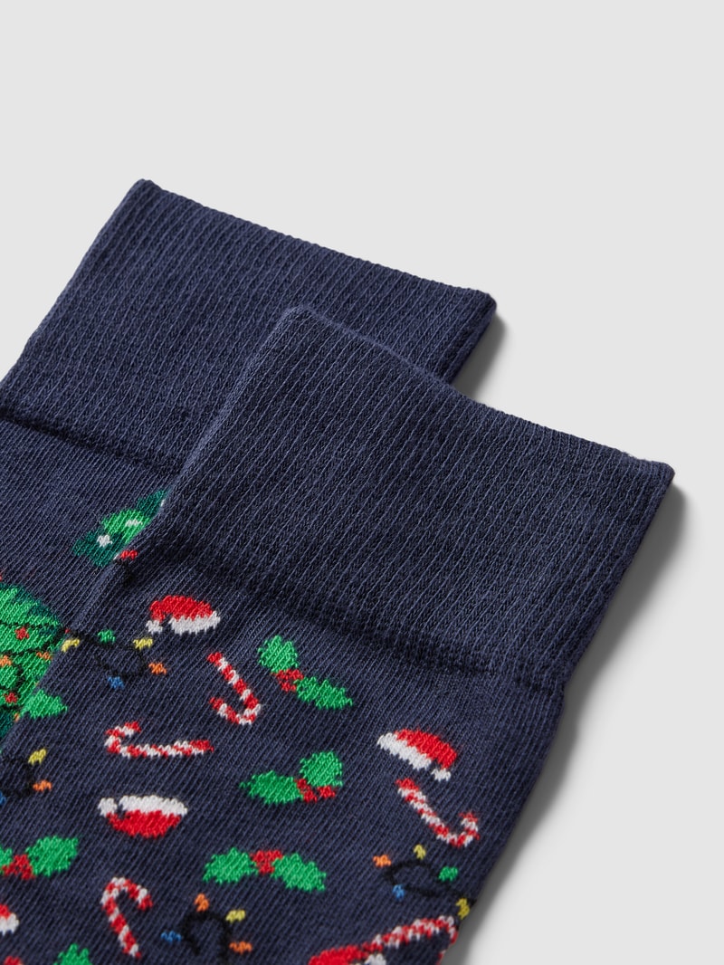Socken aus Baumwoll-Mix im 2er-Pack in metallic blau