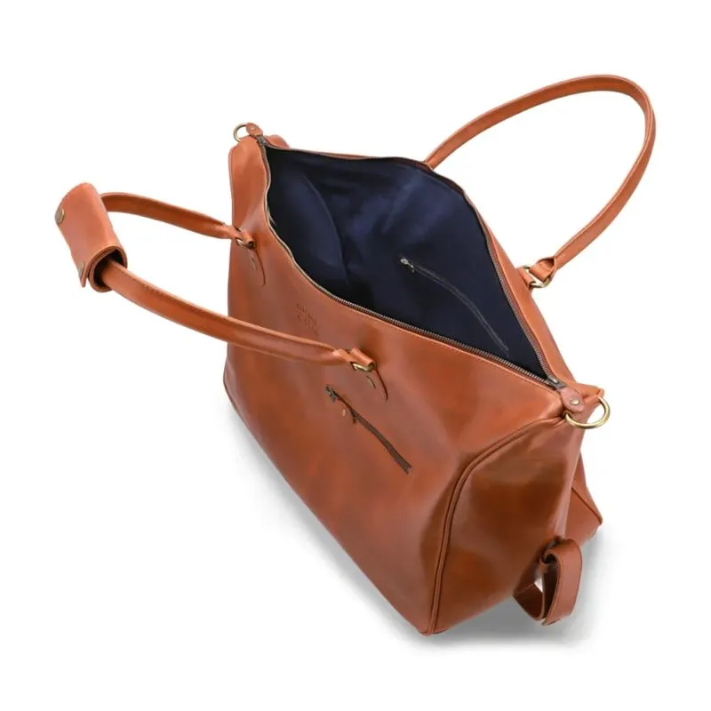 Buckle & Seam Leder Weekender Linwood - Cognac \/ Blau