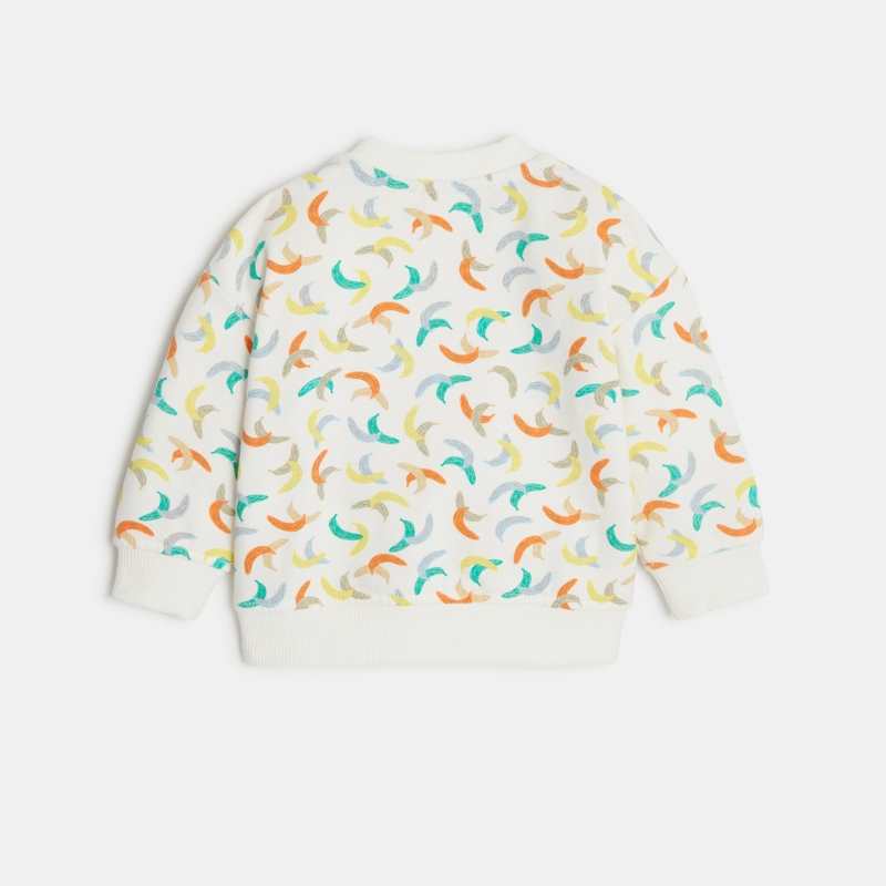 Sweat bébé écru à motifs bananes blanc Catimini