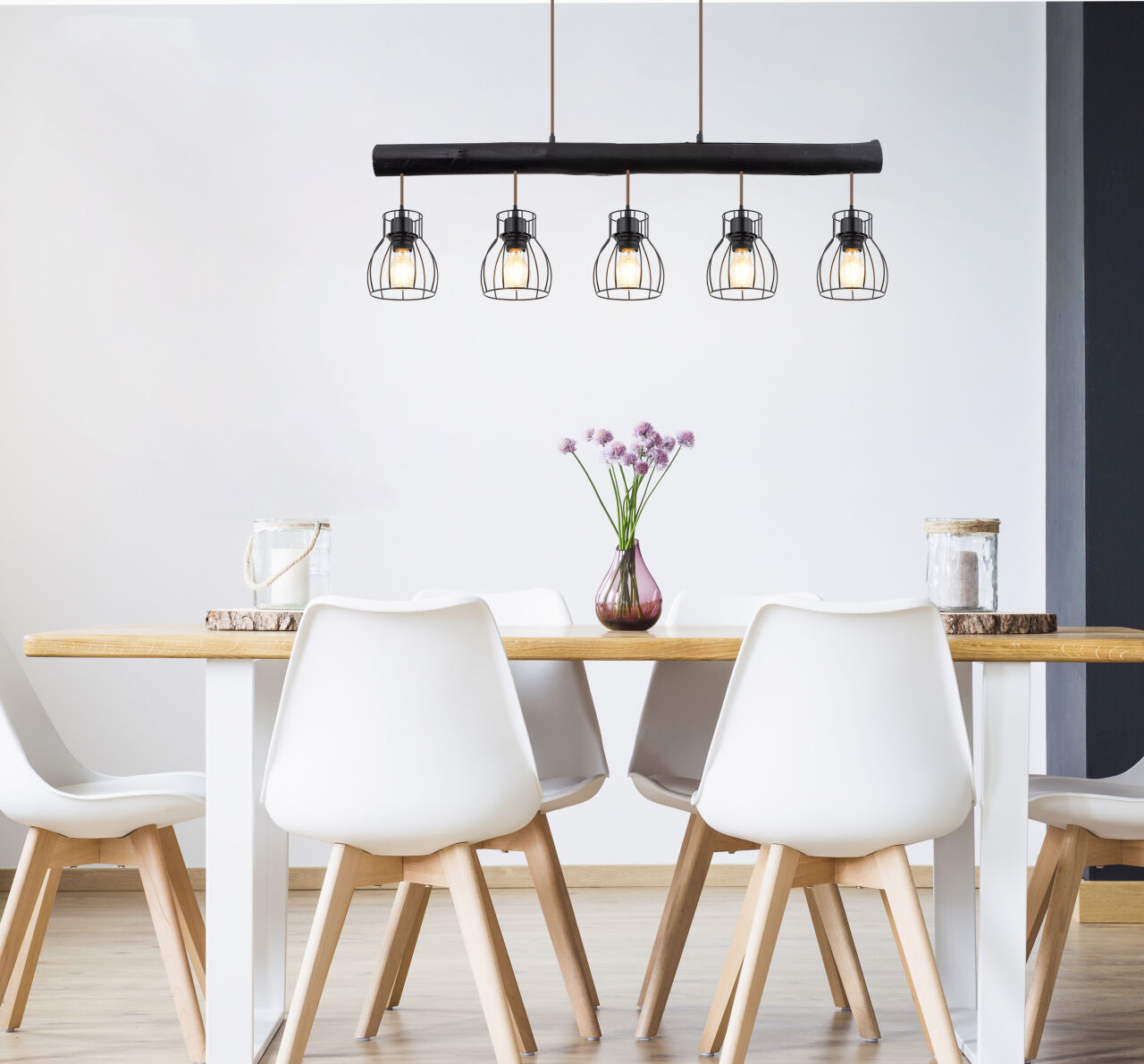 Globo Lighting - MINA - Hängeleuchte Metall schwarz matt, 5x E27