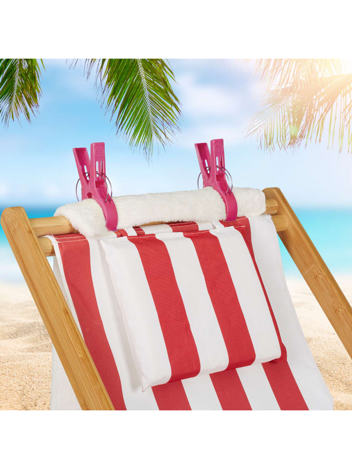 relaxdays 16 x Strandtuchklammern in Pink günstig kaufen onesize