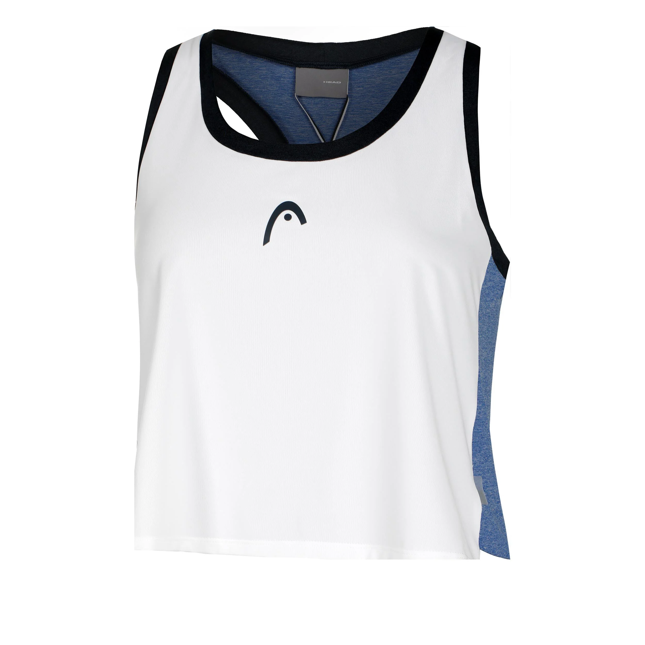 Play Crop Tank-Top Damen - Weiß, Dunkelblau