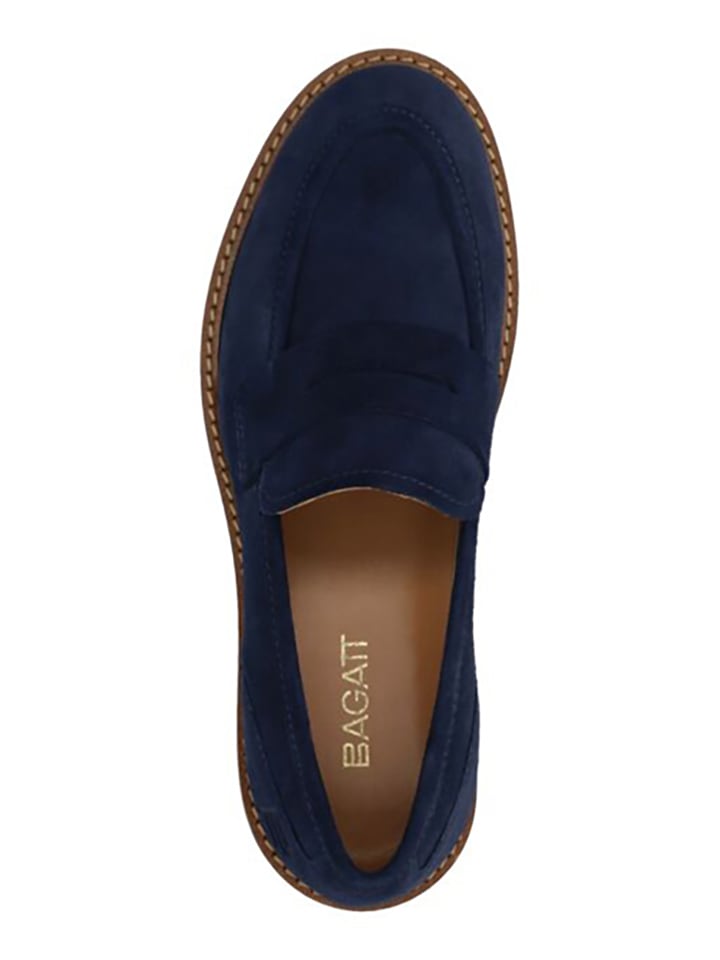 Bagatt Leder-Slipper in Dunkelblau/ Beige günstig kaufen